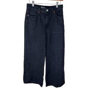 ZARA Wide Leg Black Size Pants Jeans‎ Size 26 Tall Long